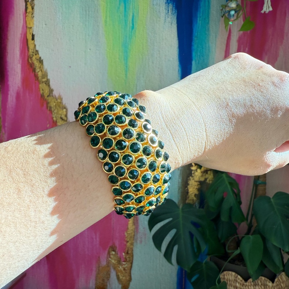 Cara New York | Dark Green & Gold Tone Bracelet | C